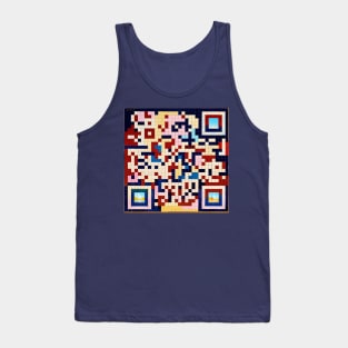 RickRoll QR Code Geometric Painting Tank Top